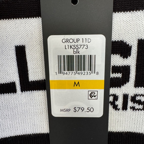 NWT Karl Lagerfeld Black and White Crewneck Sweater Size Medium - Picture 3 of 5